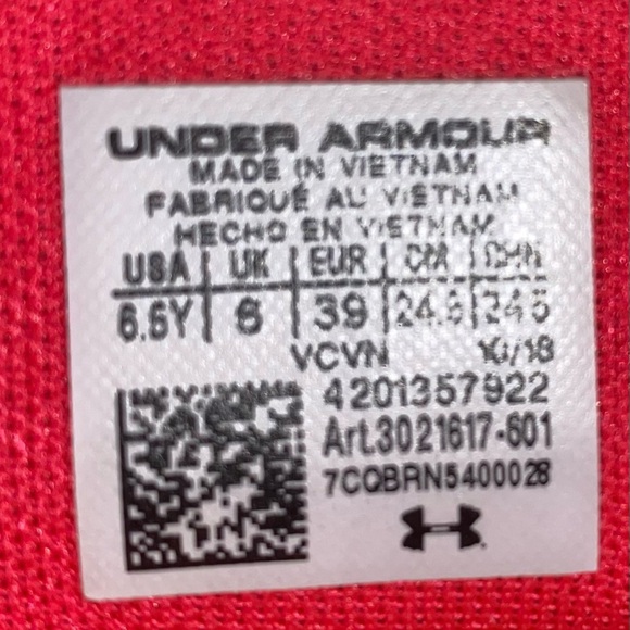 UNDER ARMOUR Charged Rogue Youth Athletic Running Shoes in Hot PNK/BLK SZ  6.5Y - Picture 7 of 7